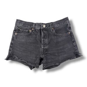 Agolde Black Distressed Jean Denim Cut Off Shorts Size 29